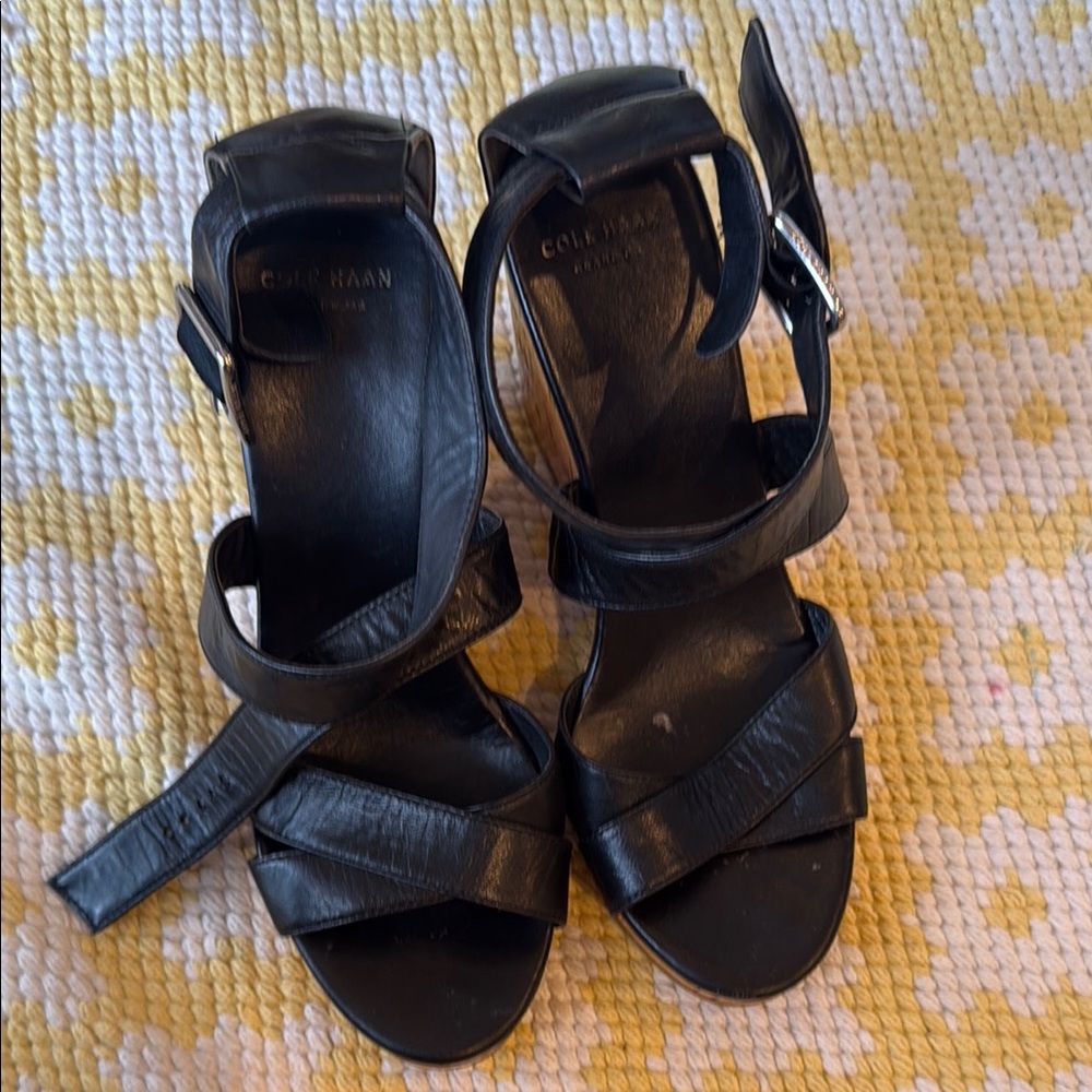 Cole Haan Black Strappy Sandals